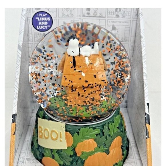 Peanuts Other - Peanuts Halloween Musical Snomotion Waterglobe Snoopy "BOO" Snow Globe New W/Box